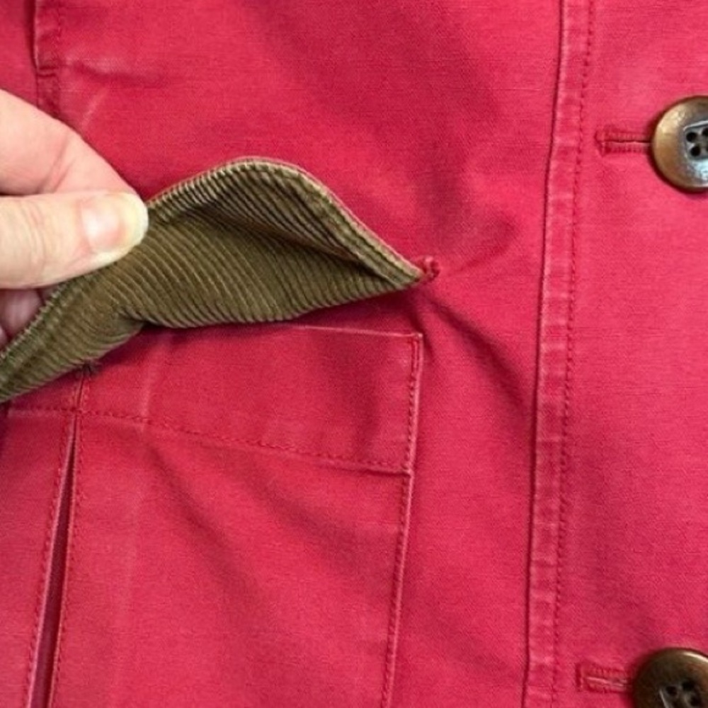 L.L. Bean Women's Raspberry Canvas Jacket with Corduroy Collar - Picture 4 of 15